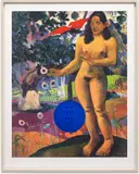 Jeff Koons, Gazing Ball (Gauguin Delightful Land), 2017, Archival pigment print in colours with blue mirrored glass inset, on Innova rag paper, with full margins