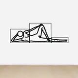 This is Shahnoza in 3 parts (6) (C. 132) by Julian Opie, 2008, Flocking adhesive screenprinted on 3mm white Plexiglas acrylic, with hand-flocked black nylon, in three panels, sold Jun 2022