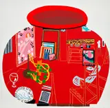 Jonas Wood, Matisse Pot 3, 2017-18, Screenprint in colours, on Rising Museum board, the full sheet