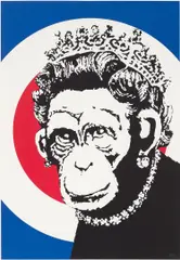 Monkey Queen by Banksy, 2003, Screenprint in colours, on wove paper, with full margins, sold Jun 2022