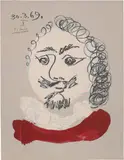 Portraits imaginaire (Imaginary Portraits): one plate by Pablo Picasso, 1969, Offset lithograph in colours, on Arches paper, the full sheet, sold Jun 2022