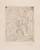Pablo Picasso, Baigneuses à la piscine (Bathers at the Pool) (Bl. 242, Ba. 270), 1932, Etching, on laid paper, with full margins