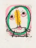 Joan Miró, Suite - La Bague d'aurore (The Ring of Dawn): one plate (D. 138, C. 45), 1957, Etching and aquatint in colours, on Japan paper, with full margins