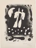 Miró Peintures récentes (Miró Recent Paintings): one plate (C. 28) by Joan Miró, 1953, Lithograph, on Arches paper, with full margins, sold Jun 2022