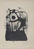 The Mesmerizer on Cloth (M. 599) by Joan Miró, 1969, Lithograph, on cloth supported by Mandeure chiffon, with full margins, sold Jun 2022