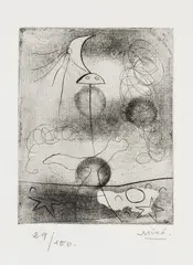 Solidarité (Solidarity) (D. 42) by Joan Miró, 1938, Etching, on Montval laid paper, with full margins, sold Jun 2022