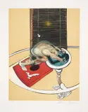 Francis Bacon, L'homme au lavabo (after, Figure at a Washbasin 1976) (S. 3, T. 35), 1977-78, Etching and aquatint in colours, on Arches paper folded (as issued) with text, with full margins