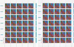 General Idea, AIDS (Stamps) (for Parkett No. 15), 1988, Two offset lithographs in colours, on perforated light wove paper, with full margins