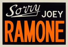 Adam McEwen, Sorry, Joey Ramone, 2012, Screenprint in colours, on vinyl, the full sheet