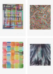 Bernard Frize, Aimé; Extension 2; Caisse; and Rami, 2013, Four digital prints in colours, on Fine Art cotton paper, with full margins