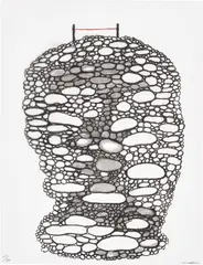 Encounter by Chiharu Shiota, 2020, Lithograph, on Zerkall Alt Meissen paper, the full sheet, sold Jun 2022
