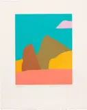 Etel Adnan, Californie (California), 2017, Aquatint in colours, on Arches paper, with full margins
