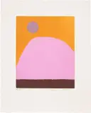 Etel Adnan, Pink Whale, 2017, Aquatint in colours, on Arches paper, with full margins