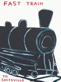 David Shrigley, Untitled (Fast Train to Shitsville), 2021, Screenprint in colours with varnish overlay, on Somerset Satin paper, the full sheet