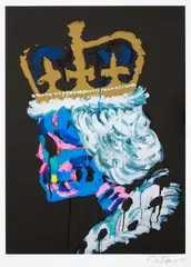 Bradley Theodore, The Crown, 2021, Screenprint and archival pigment print in colours with gold foil, on cotton archival paper, with full margins