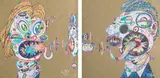 Homage to Francis Bacon (Study for Head of Isabel Rawsthorne and George Dyer): two plates by Takashi Murakami, 2016, Two offset lithographs in colours, on smooth wove paper, the full sheets, sold Jun 2022