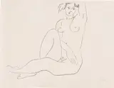 Nu assis, bras gauche sur la tête (Nude Seated, Left Arm Overhead) (D. 497) by Henri Matisse, 1929, Lithograph, on Japan paper, with margins, sold Sep 2022