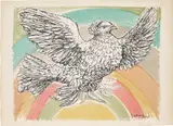 Colombe volant (à l'Arc-en-ciel) (Flying Dove in a Rainbow) (Bl. 712, M. 214) by Pablo Picasso, 1952, Lithograph in colours, on Arches paper, with full margins, sold Sep 2022