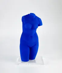Yves Klein, La Vénus d'Alexandrie (Vénus bleue) (L. S41), 1962/82, International Klein Blue pigment and synthetic resin on plaster, mounted to and contained within a Plexiglas case
