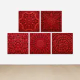 The Empresses (H. 10) by Damien Hirst, 2022, The complete series of five giclée prints in colours with glitter, flush-mounted to aluminium with metal strainers on th, sold Sep 2022