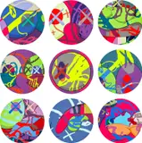 Kaws, THE NEWS, 2017, The complete set of nine screenprints in colours, on wove paper, the full sheets, with title page and original red linen-covered portfolio box with printed title