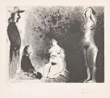 Pablo Picasso, Peintres aux champs: autour du XIXe Siècle et de Courbet (Field Painters: Around the 19th Century and Courbet), plate 327 from 347 Series (Bl. 1807, Ba. 1824), 1968, Etching and aquatint, on Rives paper, with full margins