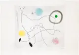 Joan Miró, Crapaud lyre (Lyre Toad) (D. 389), 1965, Drypoint and aquatint in colours, on BFK Rives paper, with margins (the left edge unevenly trimmed)