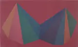 Sol LeWitt, Two Asymmetrical Pyramids: Plate 1 (K. 1986.04), 1986, Screenprint in colours, on Arches Cover paper, the full sheet