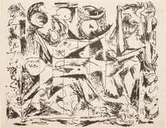 Jackson Pollock, Untitled (Betty Parsons Gallery Announcement) (O. & T. 1090), 1951, Screenprint, on both sides of a sheet of cream wove paper, the full sheet folded (as issued)