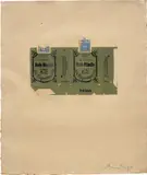 Robert Motherwell, Roth-Händle II (Olive) (E. & B. 188), 1975, Aquatint in olive with line-cut and hand-colouring in blue, on buff Dewint handmade paper, with full margins