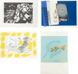 Ceri Richards, The Crooked Rose; and Poem on his Birthday, from Twelve Lithographs for Six Poems by Dylan Thomas (S. 48; 57); Clair de Lune (S. 61); and Peu à Peu Sortant de la Brume (Gradually Emerging from the Mist) (S. 62), 1965; 1967; and 1969, Two lithographs and two screenprints in colours, one with embossing, on wove paper (the two lithographs watermarked Ceri Richards ), with full margins