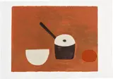 William Scott, White Bowl, Black Pan on Brown (A. 29), 1970, Screenprint in colours, on wove paper, with full margins