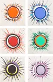Terry Frost, Orchard Sunbursts, 1999, The complete set of six aquatints in colours with collage of coloured card, on wove paper, the full sheets