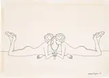 Patrick Hughes, Reflection, 1977, Pen and ink drawing on Crisbrook handmade paper