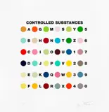 Controlled Substances Key Spot by Damien Hirst, 2011, Screenprint with glaze and debossing in colours, on Somerset paper, with full margins, sold Sep 2022