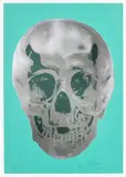'Till Death Us Do Part - Heavenly Peppermint Green Silver Gloss Racing Green Skull by Damien Hirst, 2012, Screenprint in colours with foil block and glaze, on Somerset Satin paper, with full margins, sold Sep 2022