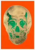 'Till Death Us Do Part - Time Bright Orange African Gold Emerald Green Pop Up Skull by Damien Hirst, 2012, Sreenprint in colours with foil block and glaze, on Somerset Satin paper, with full margins, sold Sep 2022