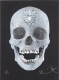 For the Love of God by Damien Hirst, 2009, Screenprint in colours with diamond dust, on wove paper, the full sheet, sold Sep 2022