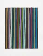 Etched Lines: Multicoloured on Black by Ian Davenport, 2006, Monoprint etching in colours, on wove paper, with full margins, sold Sep 2022