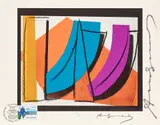Andy Warhol, U. N. Stamp (F. & S. 185), 1979, Offset lithograph in colours and United Nations stamp, on Rives paper, with full margins