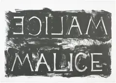 Malice (C. 37) by Bruce Nauman, 1980, Lithograph, on BFK Rives paper, with full margins, sold Sep 2022