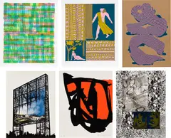 Various Artists, Pulled in Brooklyn, 2019, The complete set of six screenprints in colours, on various wove papers, the full sheets and with full margins, with colophon, the sheets loose (as issued) all contained in the original grey card portfolio with printed title