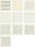 Paintings and Drawings 1974-1990 by Agnes Martin, 1991, The complete set of 10 lithographs in colours, on firm transparency paper, with full margins, with text, the sheets loos, sold Sep 2022