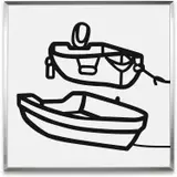 Boats 2, from Nature 2 (C. 298) by Julian Opie, 2015, Lenticular acrylic panel, comprised of mono colour inkjets, printed directly onto 20 lpi lenticular animating lenses, ba, sold Sep 2022