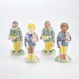 Grayson Perry, Home Worker & Key Worker Staffordshire Figures, 2021, The complete set of four white earthenware ceramic figures painted in colours and glazed