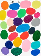 Shits by David Shrigley, 2019, Hand-painted acrylic, on Fabriano Artistico paper, the full sheet, sold Sep 2022