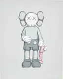 Kaws, SHARE, 2021, Screenprint in colours, on Stonehenge grey paper, with full margins
