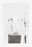 David Hockney, He Enquired after the Quality, plate 3 from Illustrations for 14 Poems by C.P. Cavafy (E. A. 460, S.A.C. 49, M.C.A.T. 49), 1966-7, Etching and aquatint, on handmade Crisbrook paper, with full margins