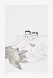 David Hockney, The Beginning, plate 9 from Illustrations for 14 Poems by C.P. Cavafy (E.A. 466, S.A.C. 55, M.C.A.T. 55), 1966-7, Etching and aquatint, on handmade Crisbrook paper, with full margins