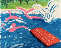 David Hockney, Afternoon Swimming (T.G. 266, M.C.A.T. 233, W.G. 87), 1979, Lithograph in colours, on Arches Cover mould-made paper, the full sheet